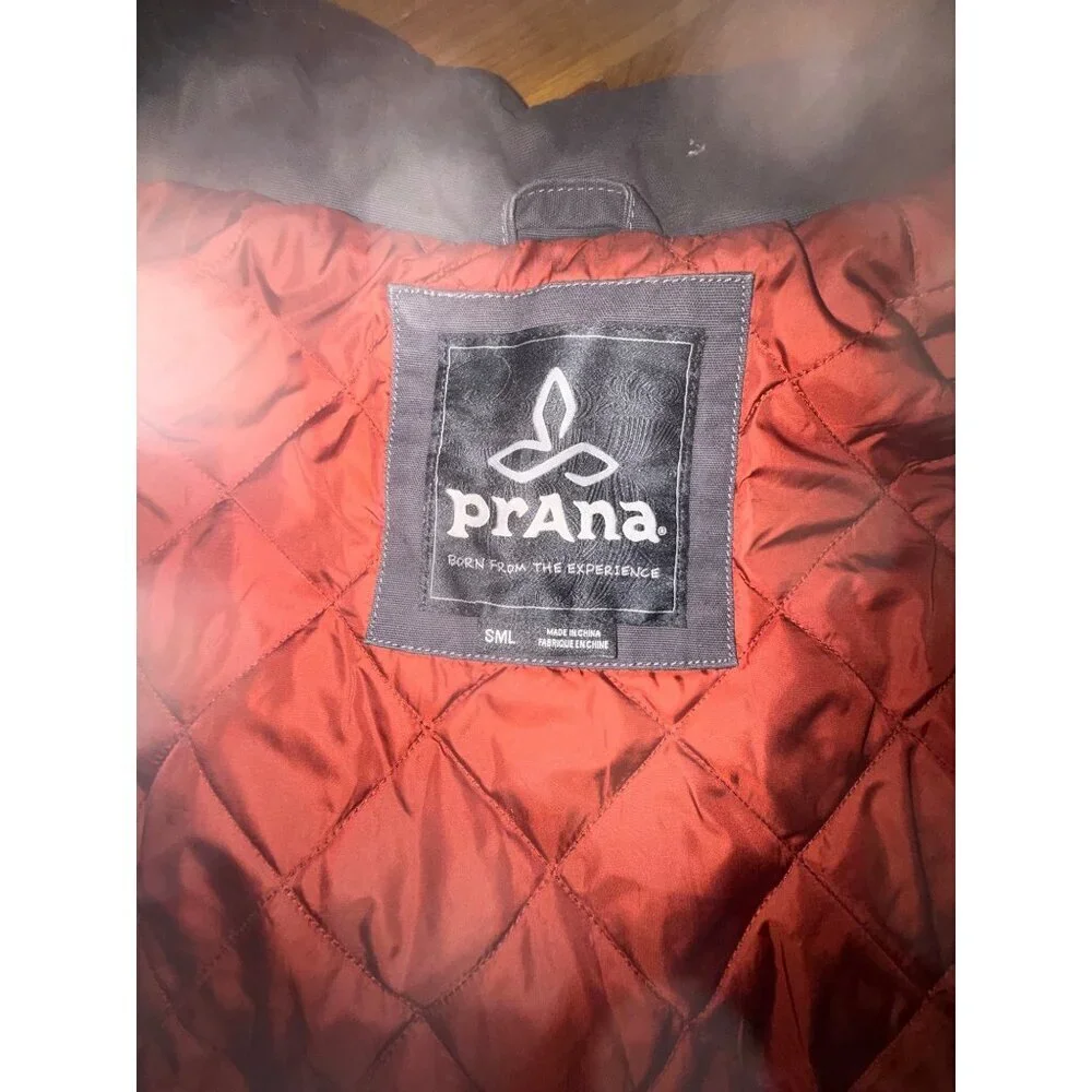 Prana Trembly Insulated Jacket Shacket Chore Utility Men's Charcoal Grey Red Sma
